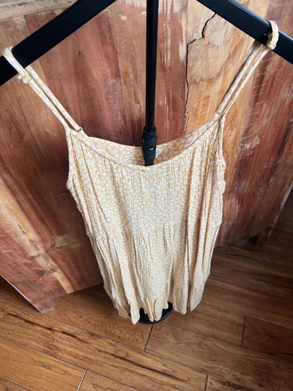 Billabong Yellow Floral Camisole Tank top/dress with adjustable straps